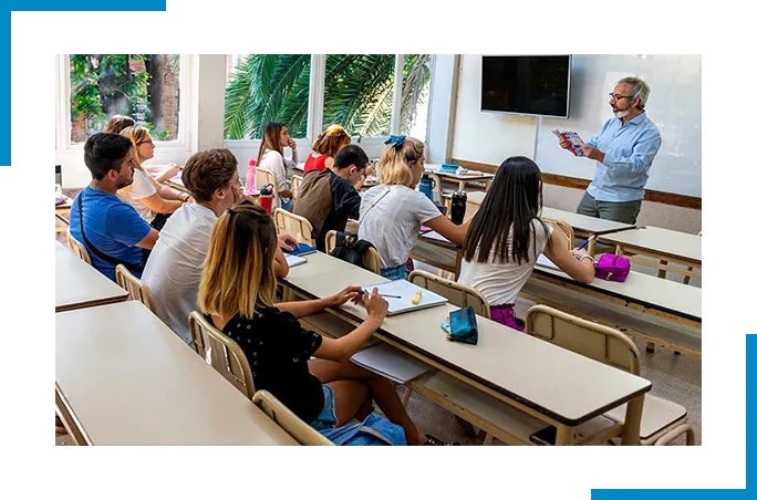 Classroom with students and teacher